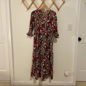Love Olive Co floral midi dress in medium